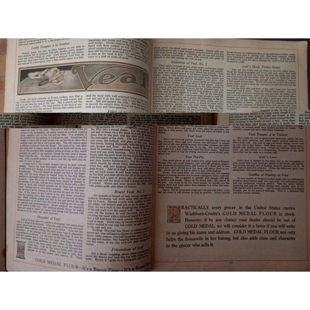 Antique 1910 Gold Medal Flour Cook Book Washburn-Crosby Co. Soft Cover Book